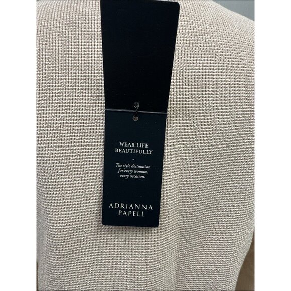 Adrianna Papell Women's Medium Crew Neck Sweater 3/4 Mesh Champagne Blush - Picture 7 of 16